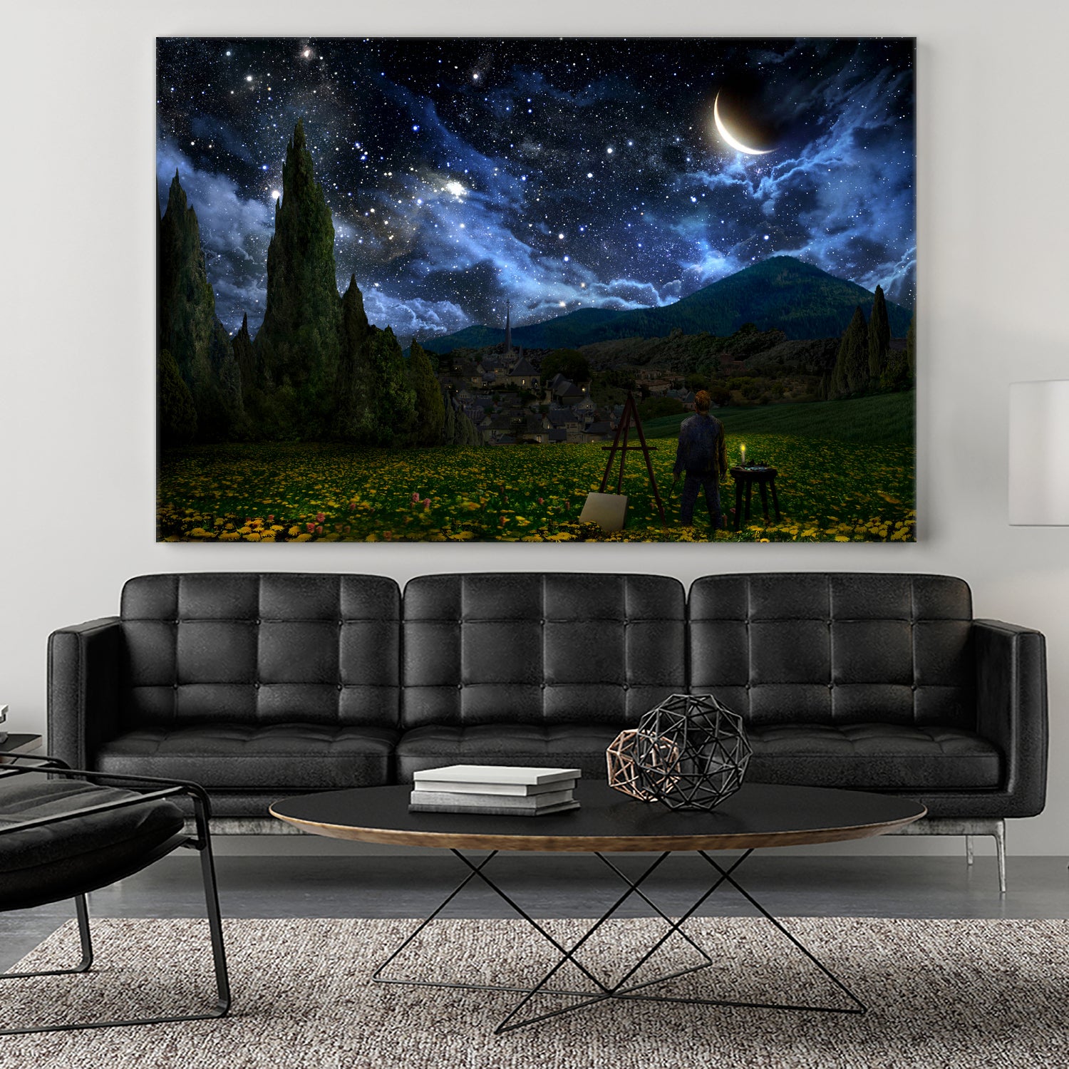 Starry Night by Alex Ruiz on GIANT ART - blue digital painting