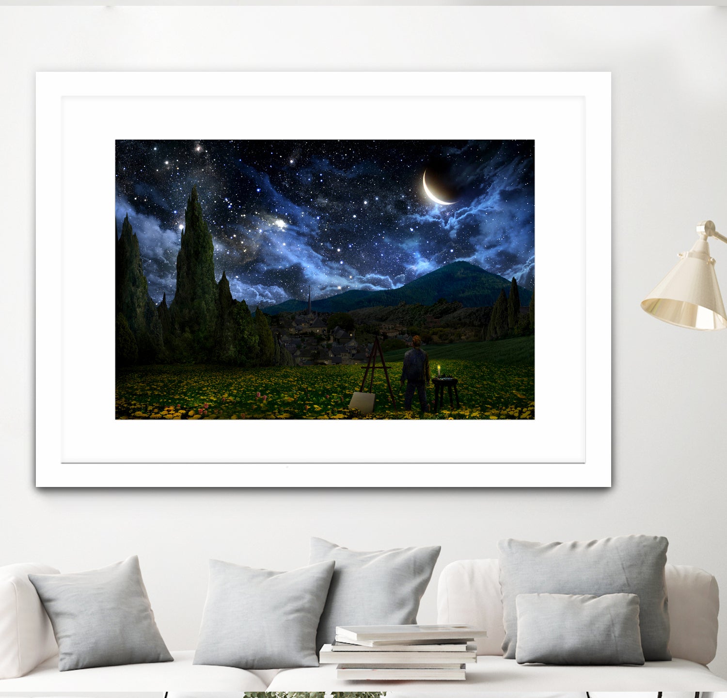 Starry Night by Alex Ruiz on GIANT ART - blue digital painting