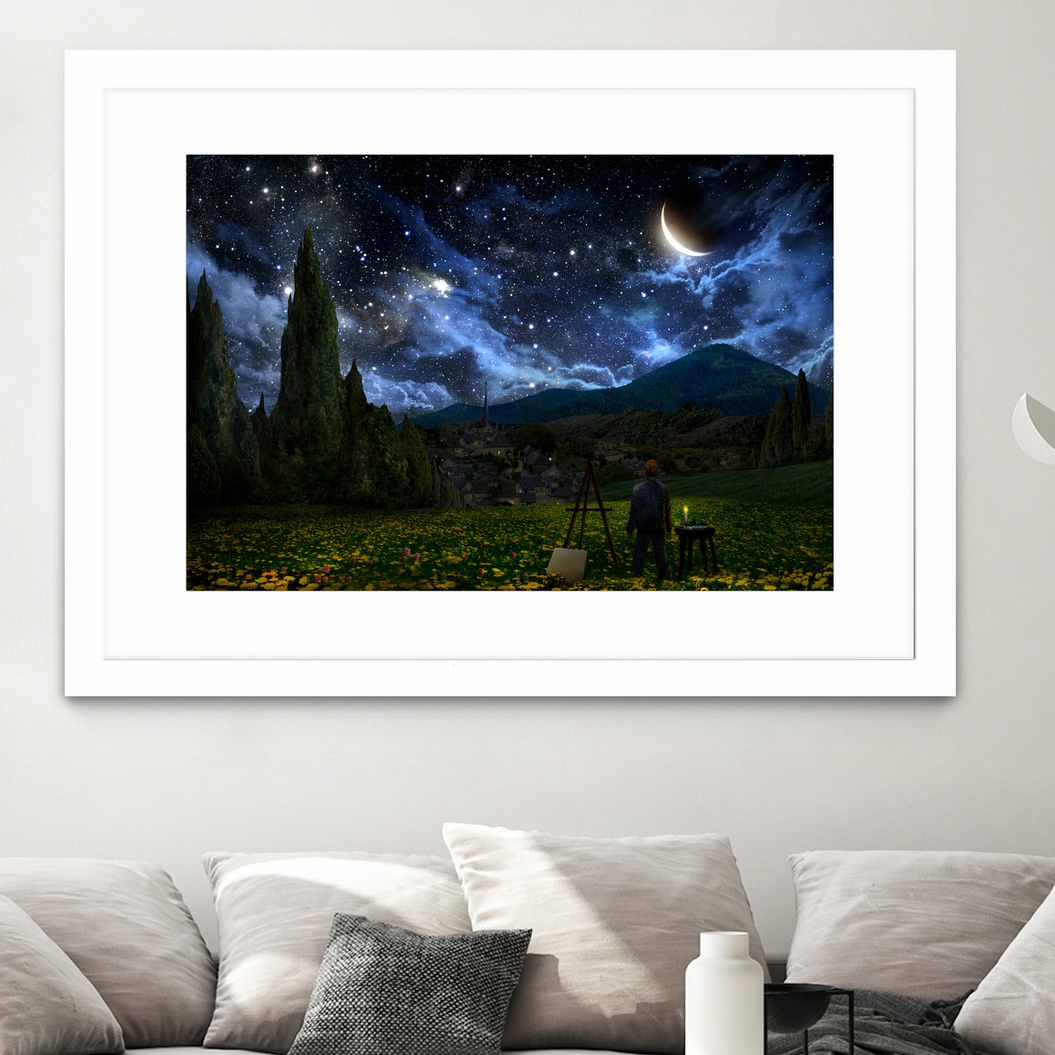 Starry Night by Alex Ruiz on GIANT ART - blue digital painting