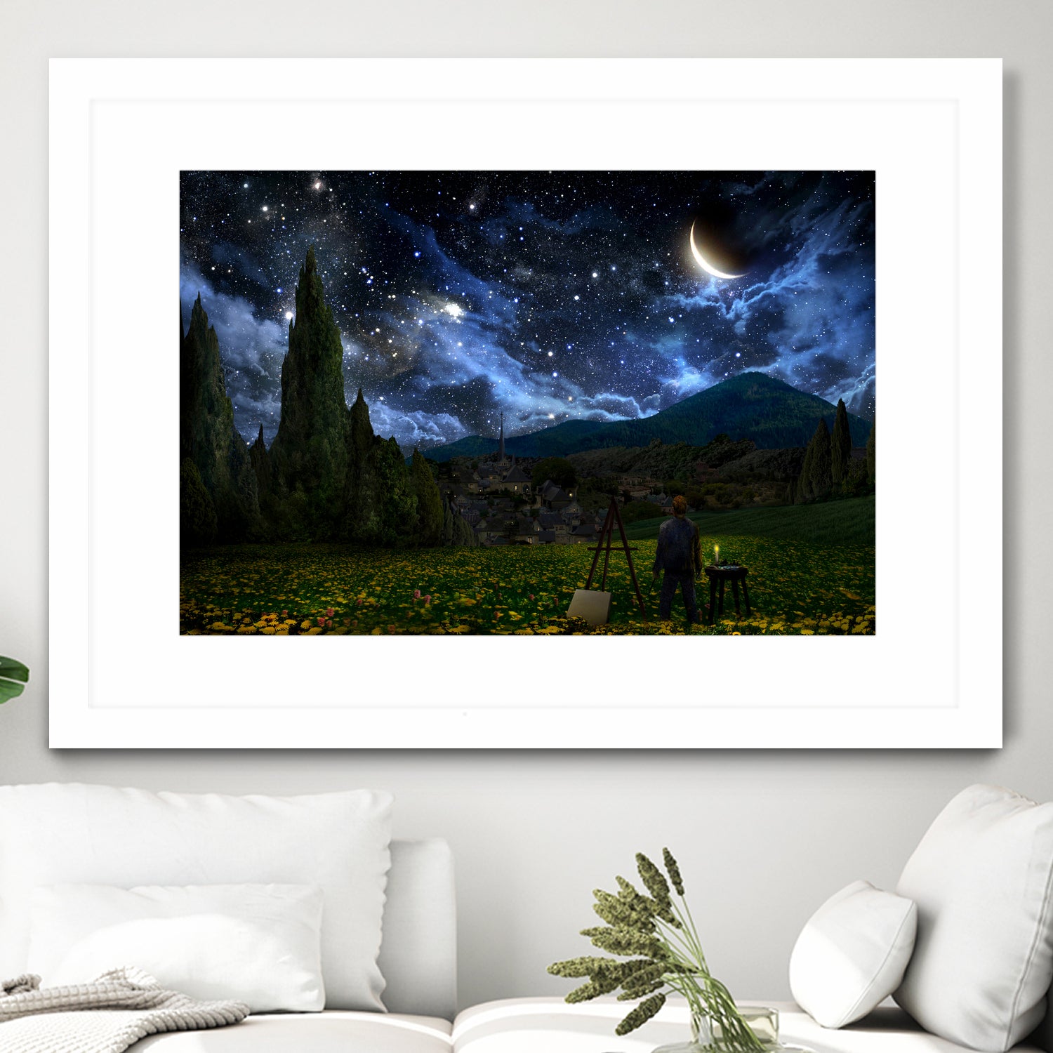 Starry Night by Alex Ruiz on GIANT ART - blue digital painting