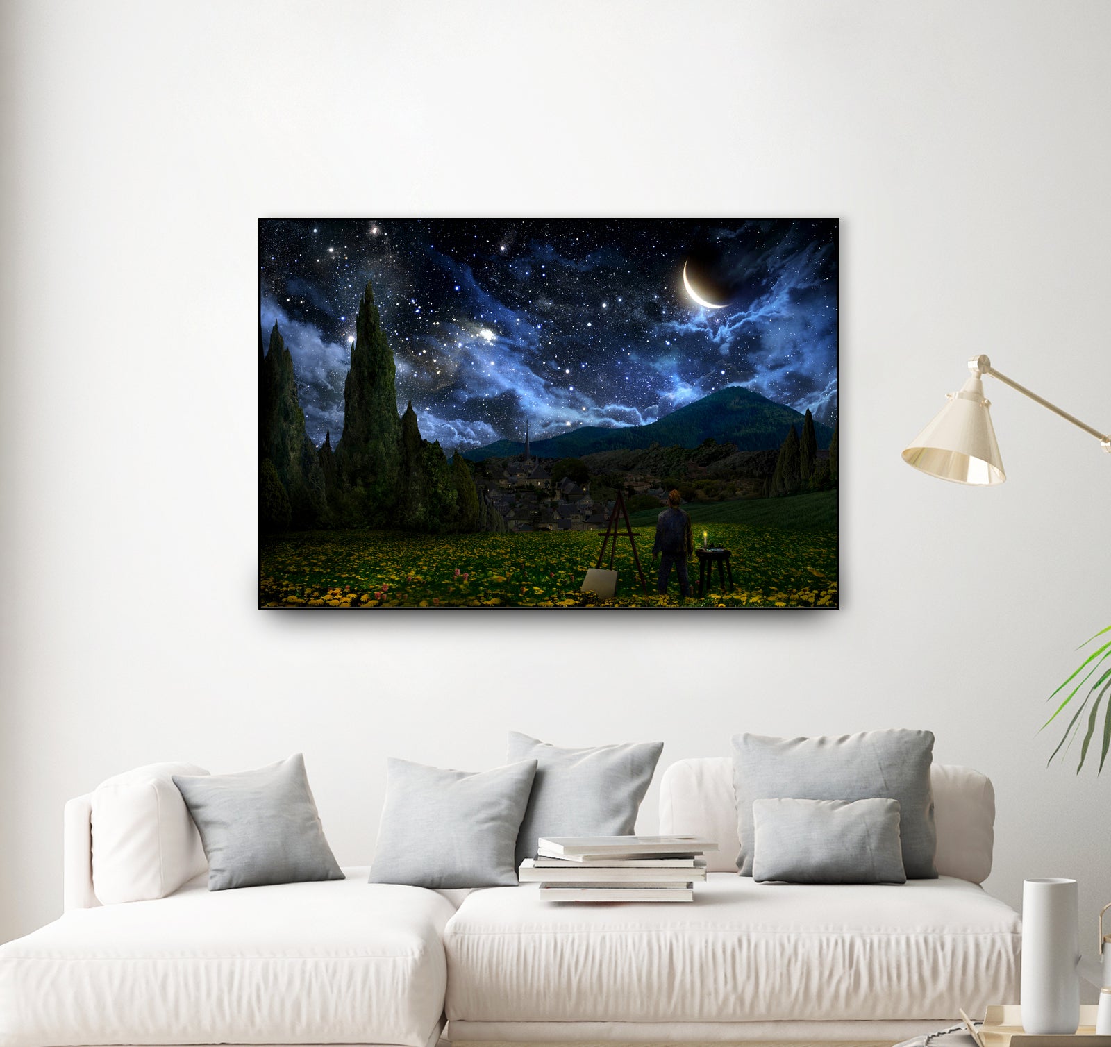 Starry Night by Alex Ruiz on GIANT ART - blue digital painting