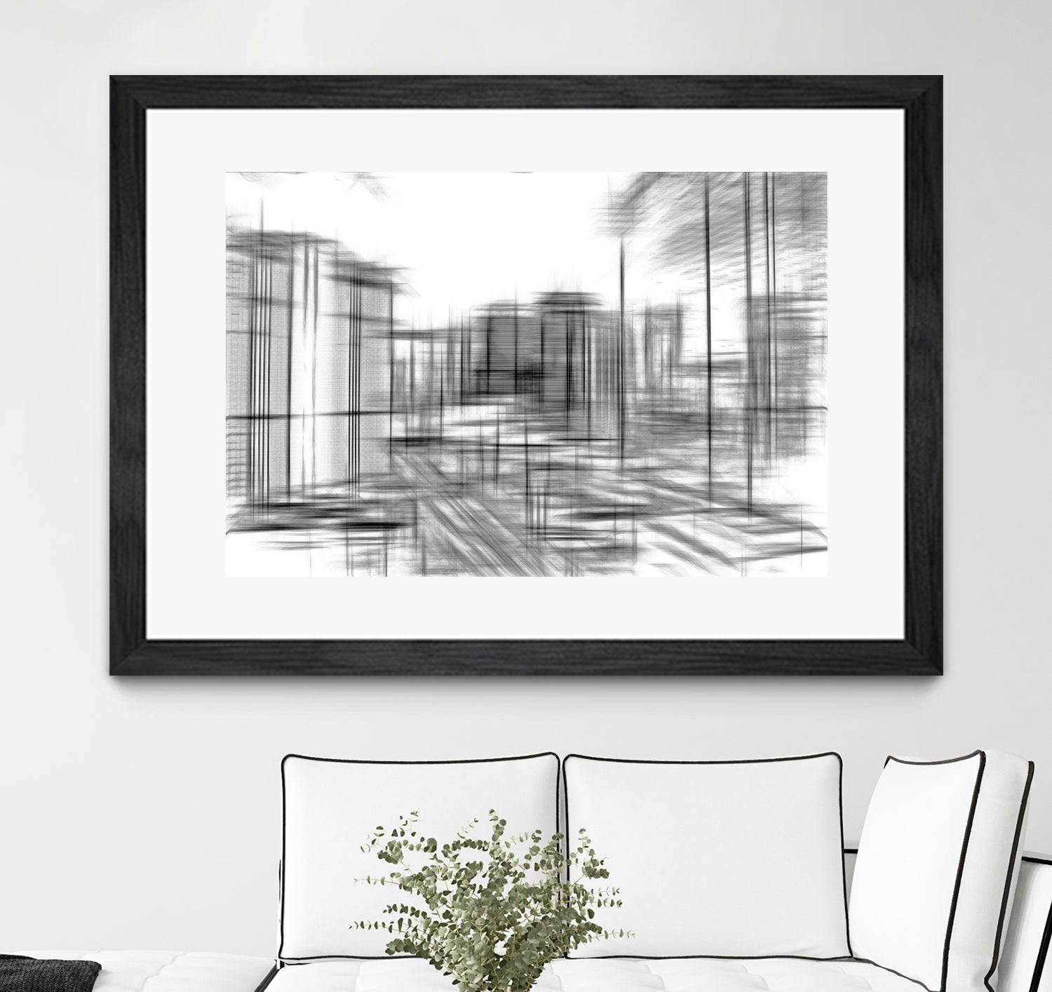 pencil drawing buildings in the city in black and white by sutee monchitnukul on GIANT ART - gray digital drawing