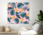 Pineapple and Leaf Pattern by burcu korkmazyurek on GIANT ART - pink digital painting