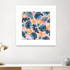 Pineapple and Leaf Pattern by burcu korkmazyurek on GIANT ART - pink digital painting