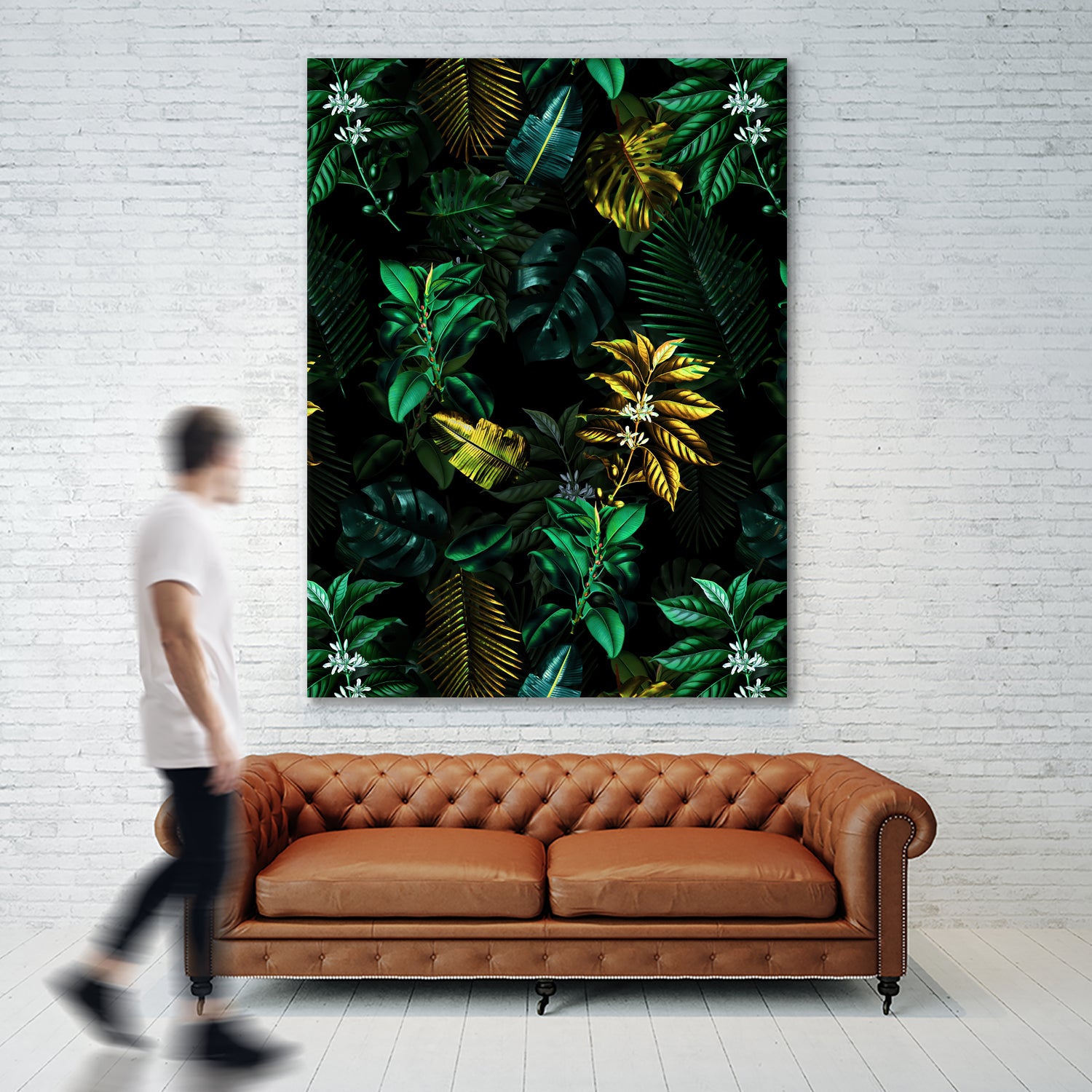 TROPICAL GARDEN VIII by burcu korkmazyurek on GIANT ART - black digital painting