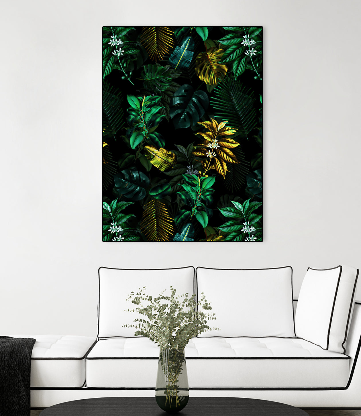 TROPICAL GARDEN VIII by burcu korkmazyurek on GIANT ART - black digital painting