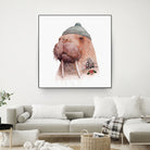 Tattooed Walrus by Tim McConnachie on GIANT ART - gray mixed media