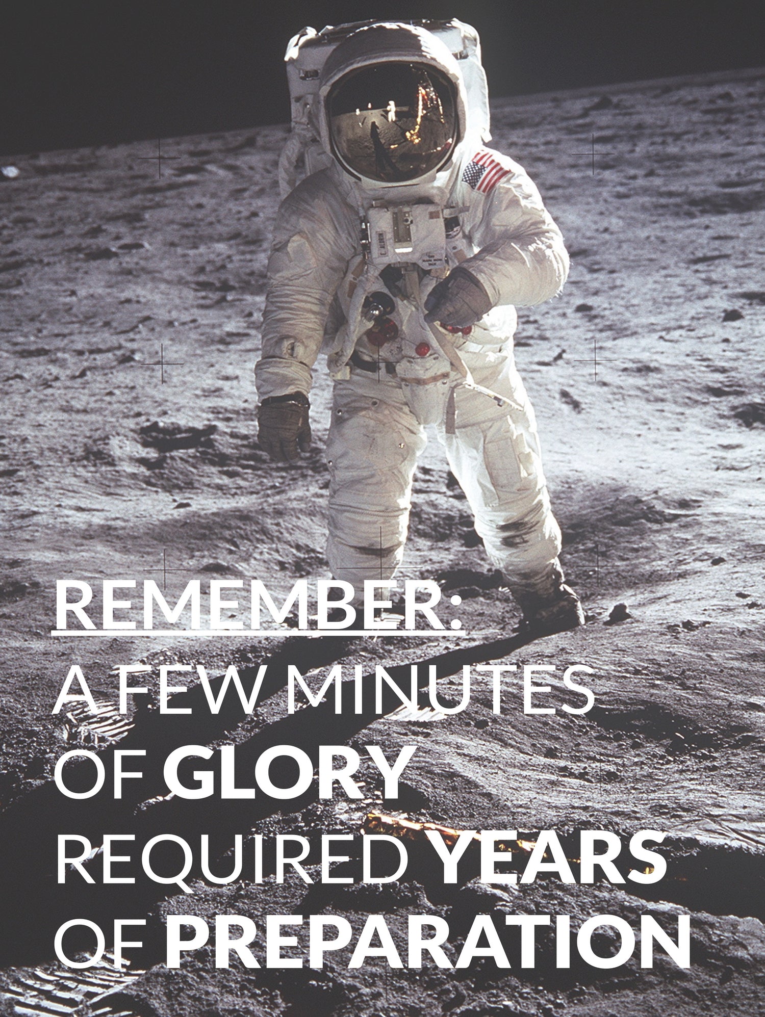 Motivational - Prepare For Glory (Moon Landing) by Wazir Rohiman on GIANT ART - gray typography