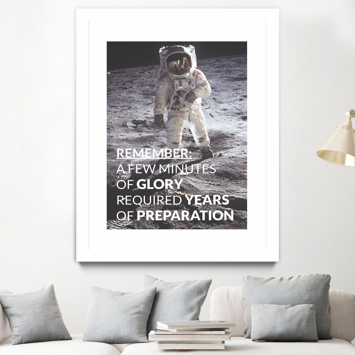 Motivational - Prepare For Glory (Moon Landing) by Wazir Rohiman on GIANT ART - gray typography