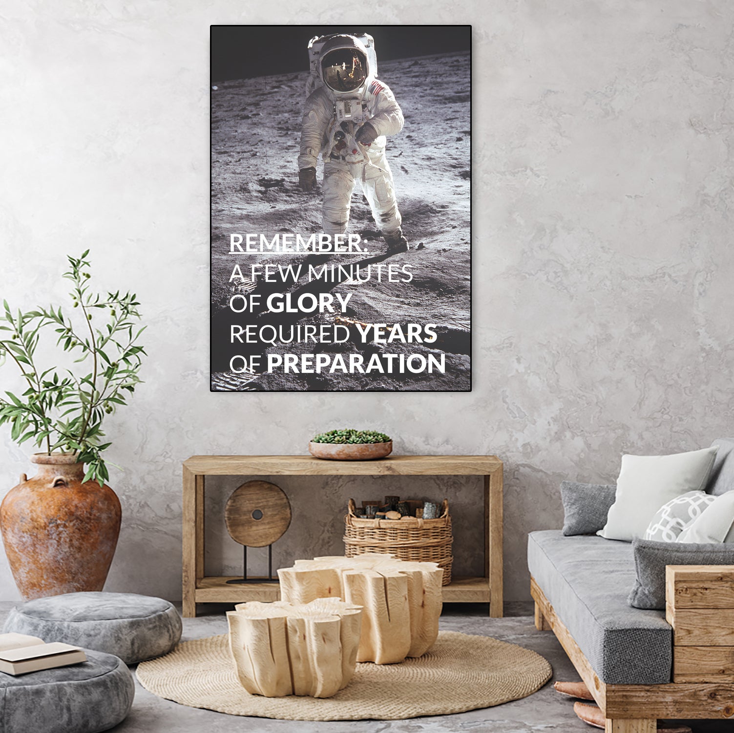 Motivational - Prepare For Glory (Moon Landing) by Wazir Rohiman on GIANT ART - gray typography