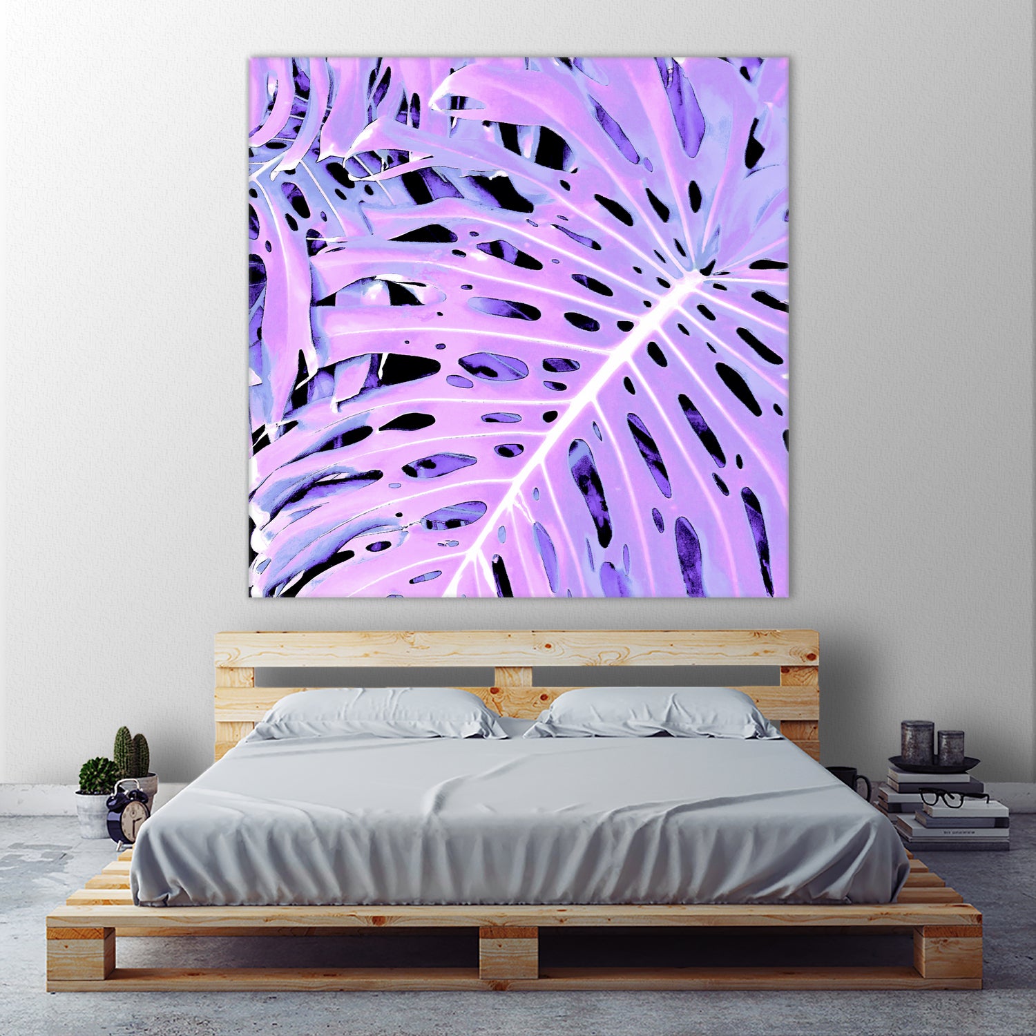 Lilac Monstera by Nina May on GIANT ART - fuchsia digital painting