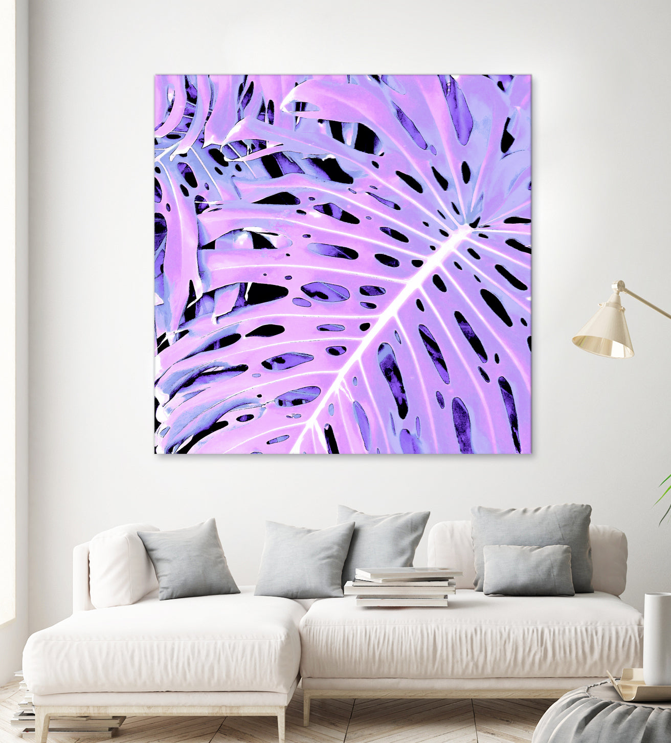 Lilac Monstera by Nina May on GIANT ART - fuchsia digital painting