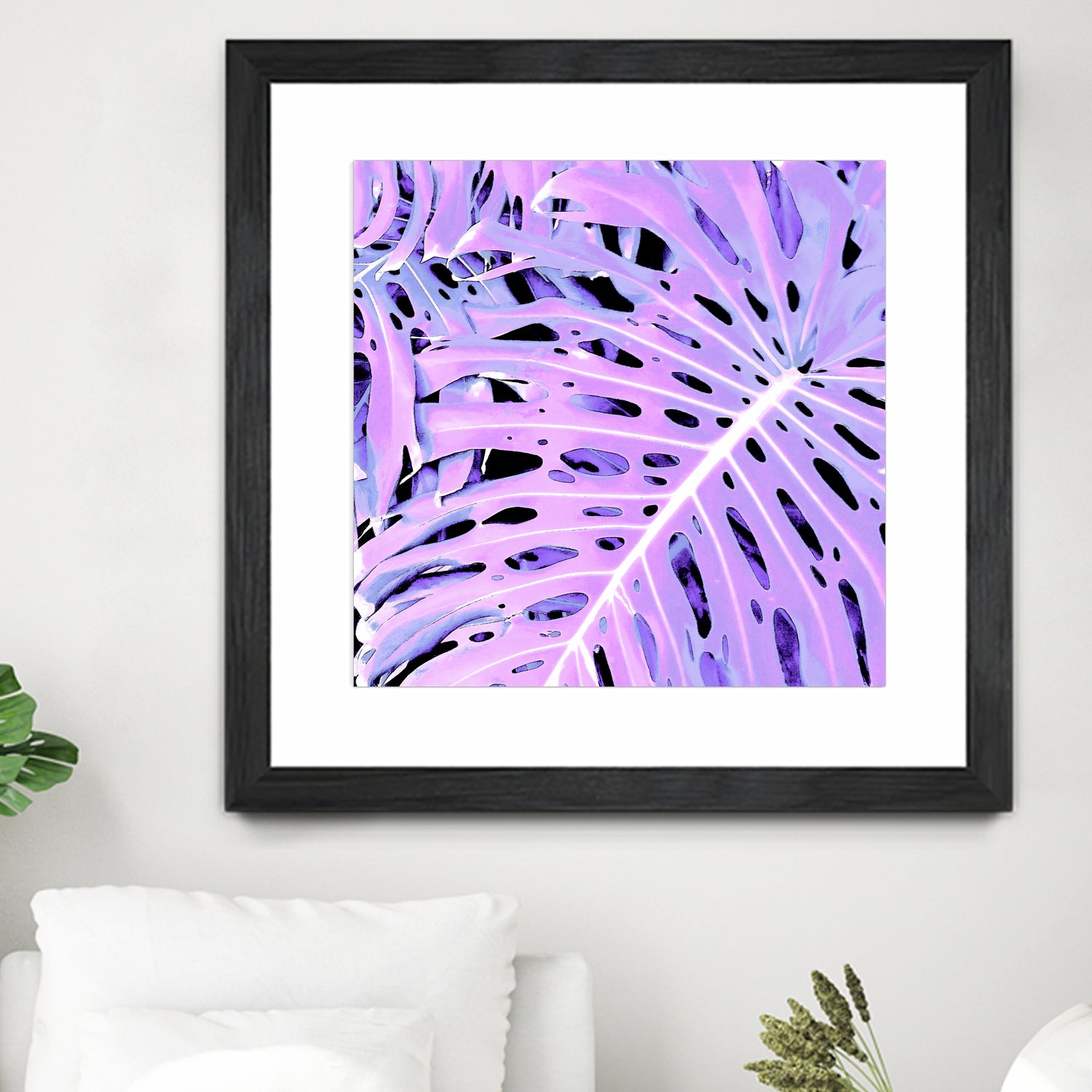 Lilac Monstera by Nina May on GIANT ART - fuchsia digital painting