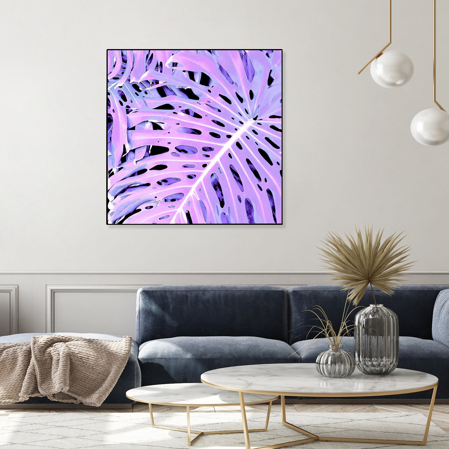 Lilac Monstera by Nina May on GIANT ART - fuchsia digital painting