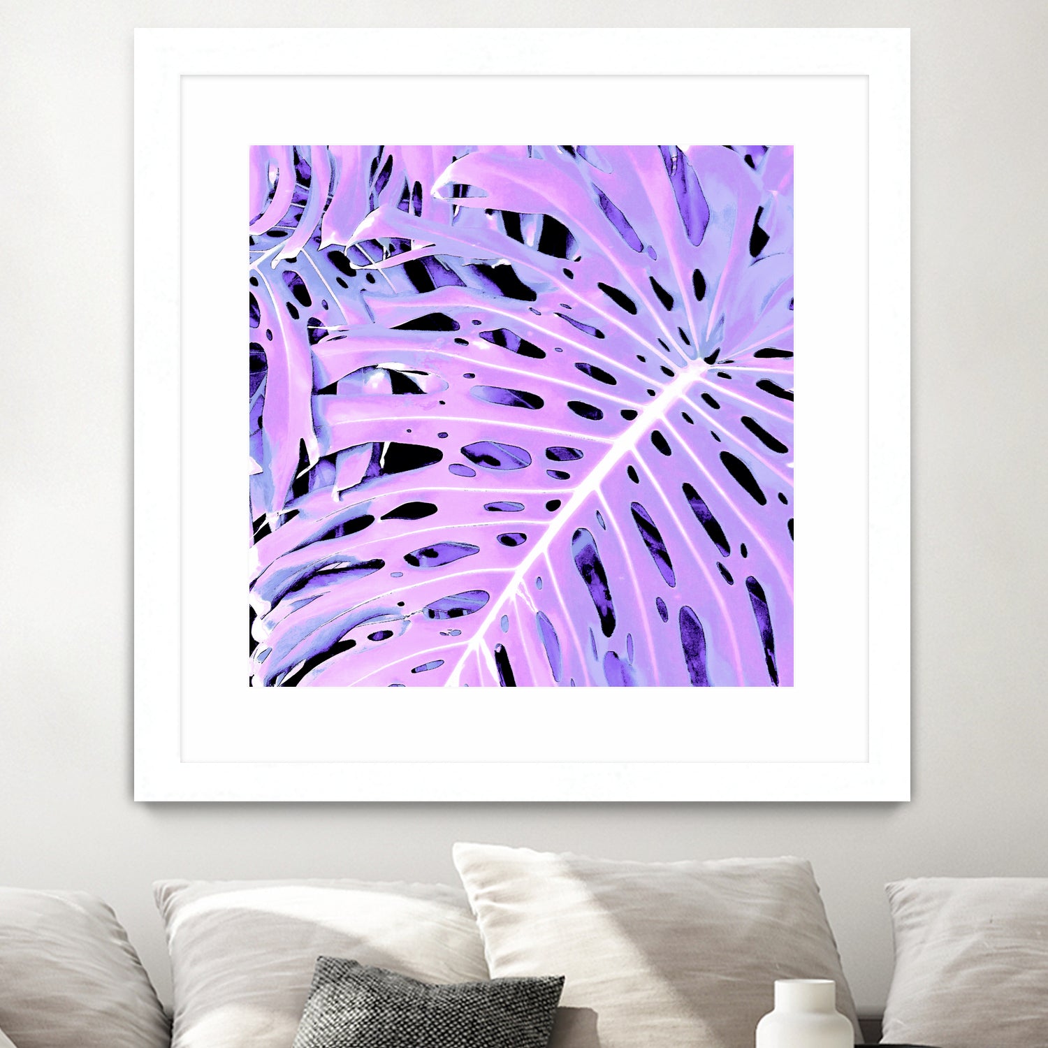 Lilac Monstera by Nina May on GIANT ART - fuchsia digital painting