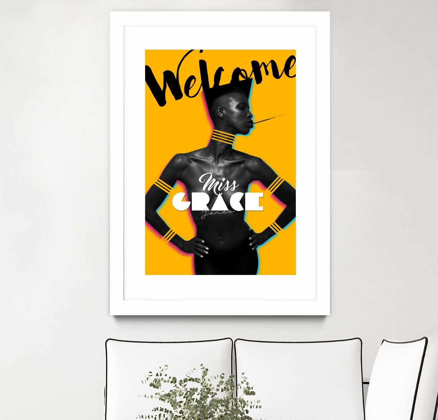 Tribute Grace Jones #1 by Stephane Munnier on GIANT ART - yellow photo manipulation