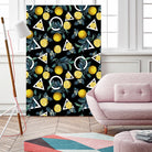 Geometric and Lemon pattern II by burcu korkmazyurek on GIANT ART - black digital painting