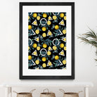 Geometric and Lemon pattern II by burcu korkmazyurek on GIANT ART - black digital painting