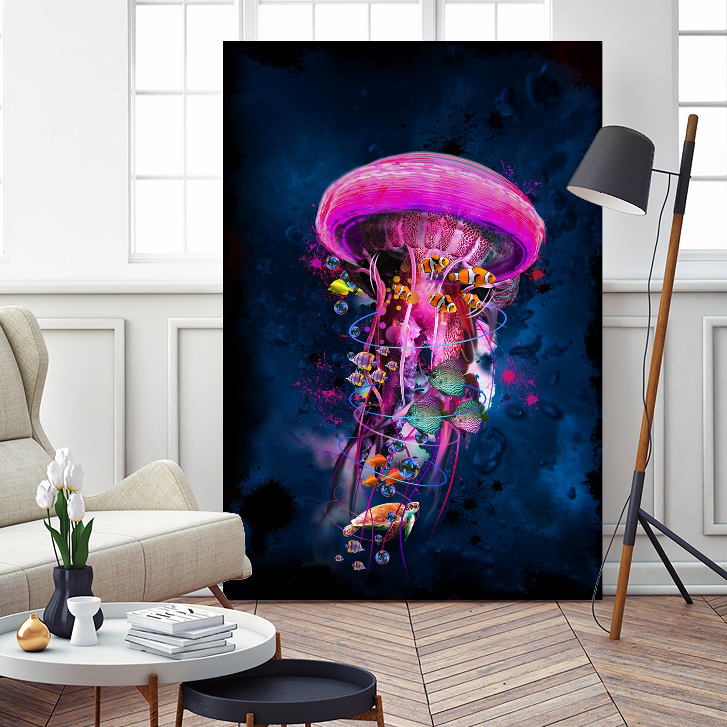 Pink JellyFish World by David Loblaw on GIANT ART - pink photo illustration