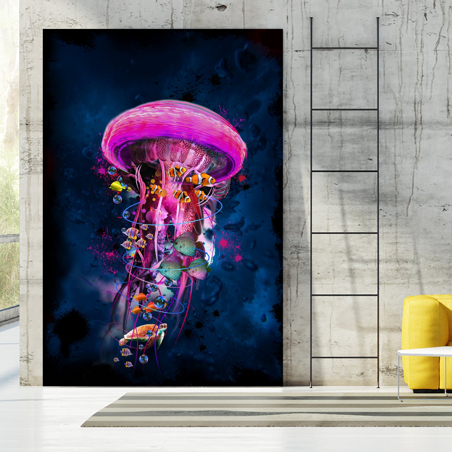 Pink JellyFish World by David Loblaw on GIANT ART - pink photo illustration