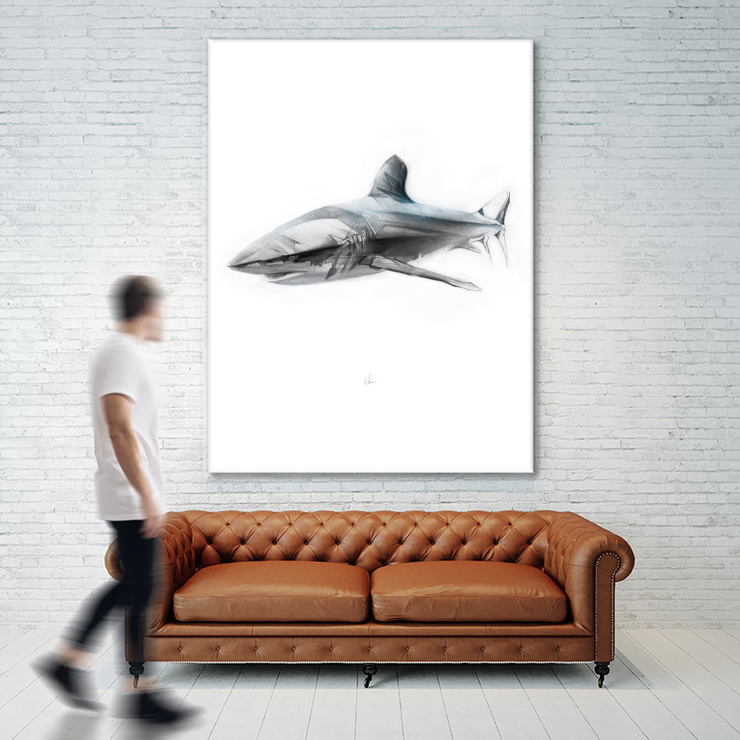 Shark I by Marcou Alexis on GIANT ART - gray digital drawing