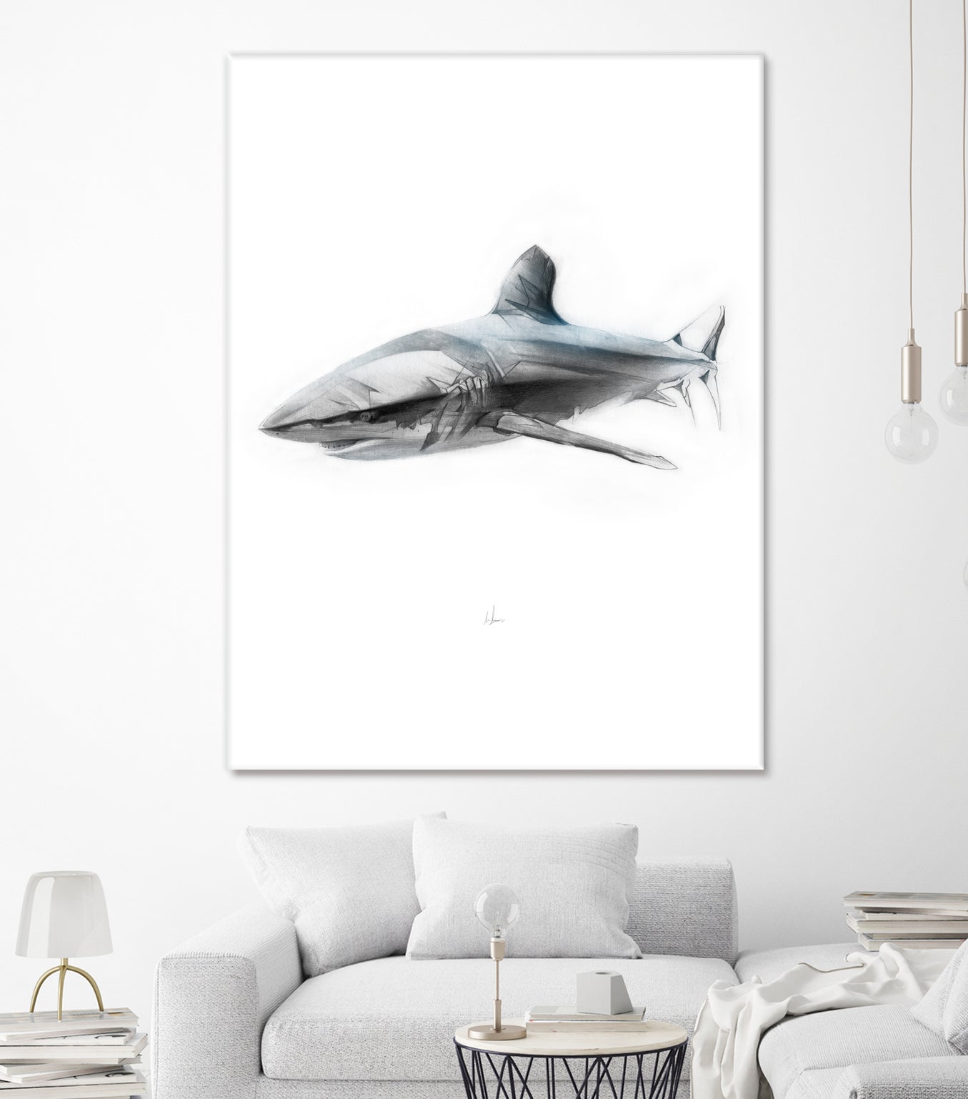 Shark I by Marcou Alexis on GIANT ART - gray digital drawing