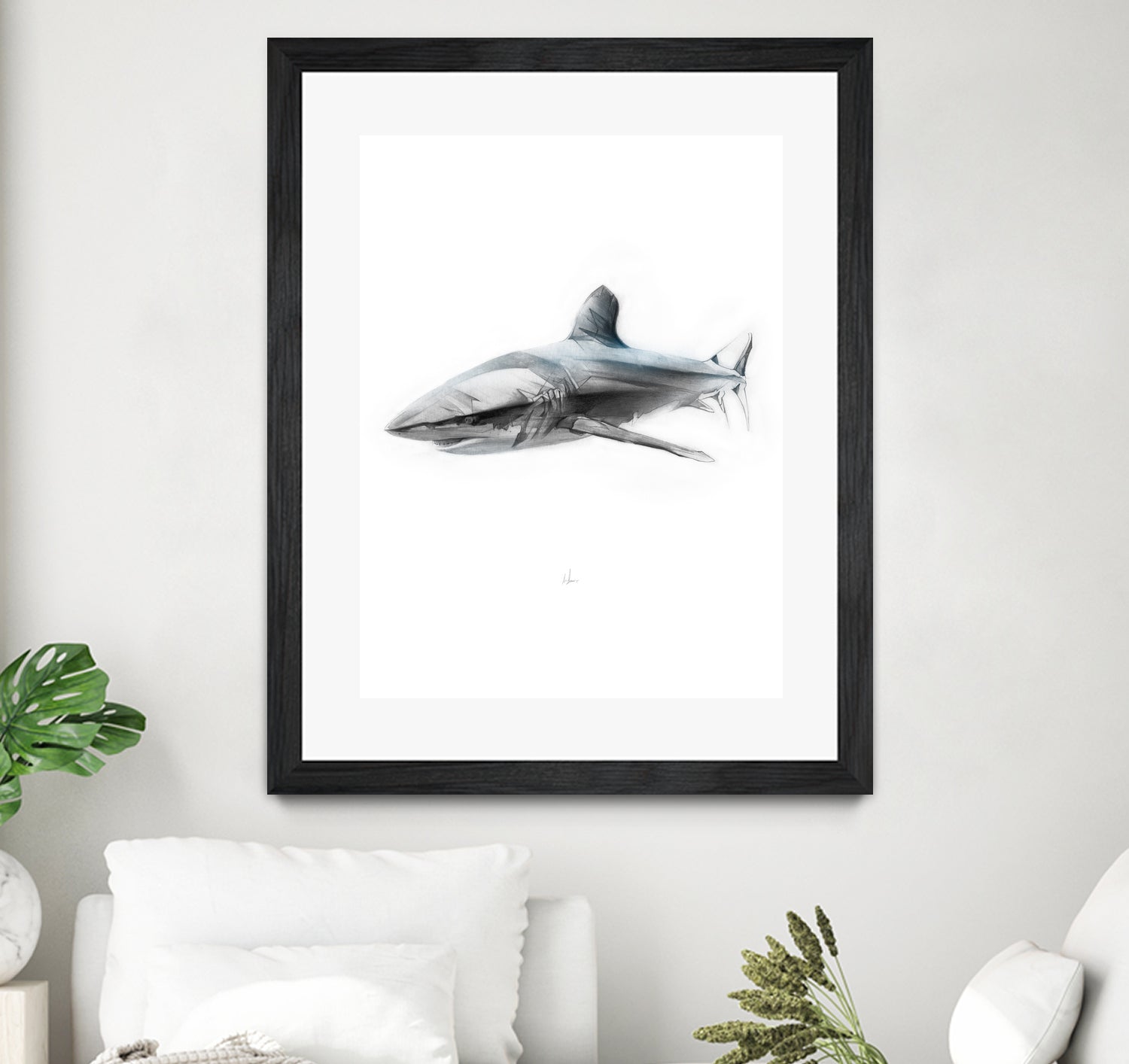 Shark I by Marcou Alexis on GIANT ART - gray digital drawing