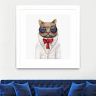 Astro Cat by Tim McConnachie on GIANT ART - red mixed media