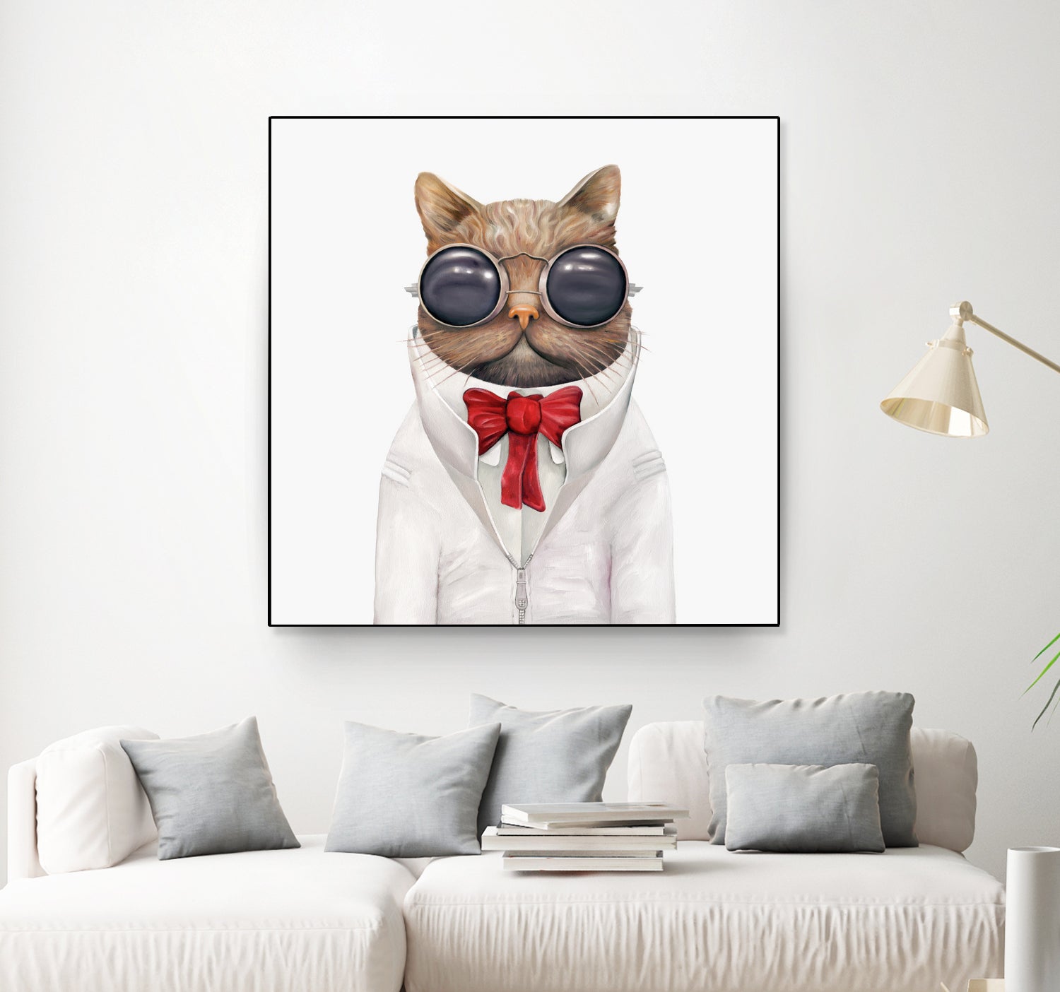 Astro Cat by Tim McConnachie on GIANT ART - red mixed media