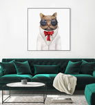 Astro Cat by Tim McConnachie on GIANT ART - red mixed media