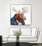 Moose by Tim McConnachie on GIANT ART - blue mixed media