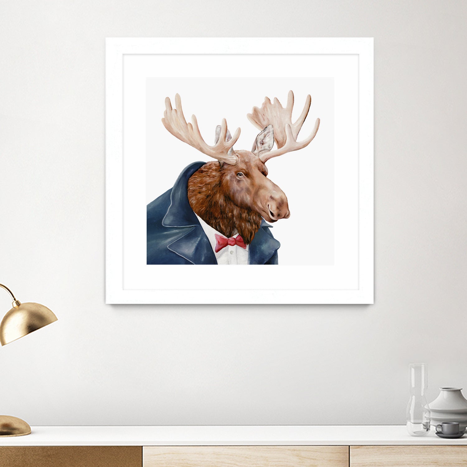 Moose by Tim McConnachie on GIANT ART - blue mixed media