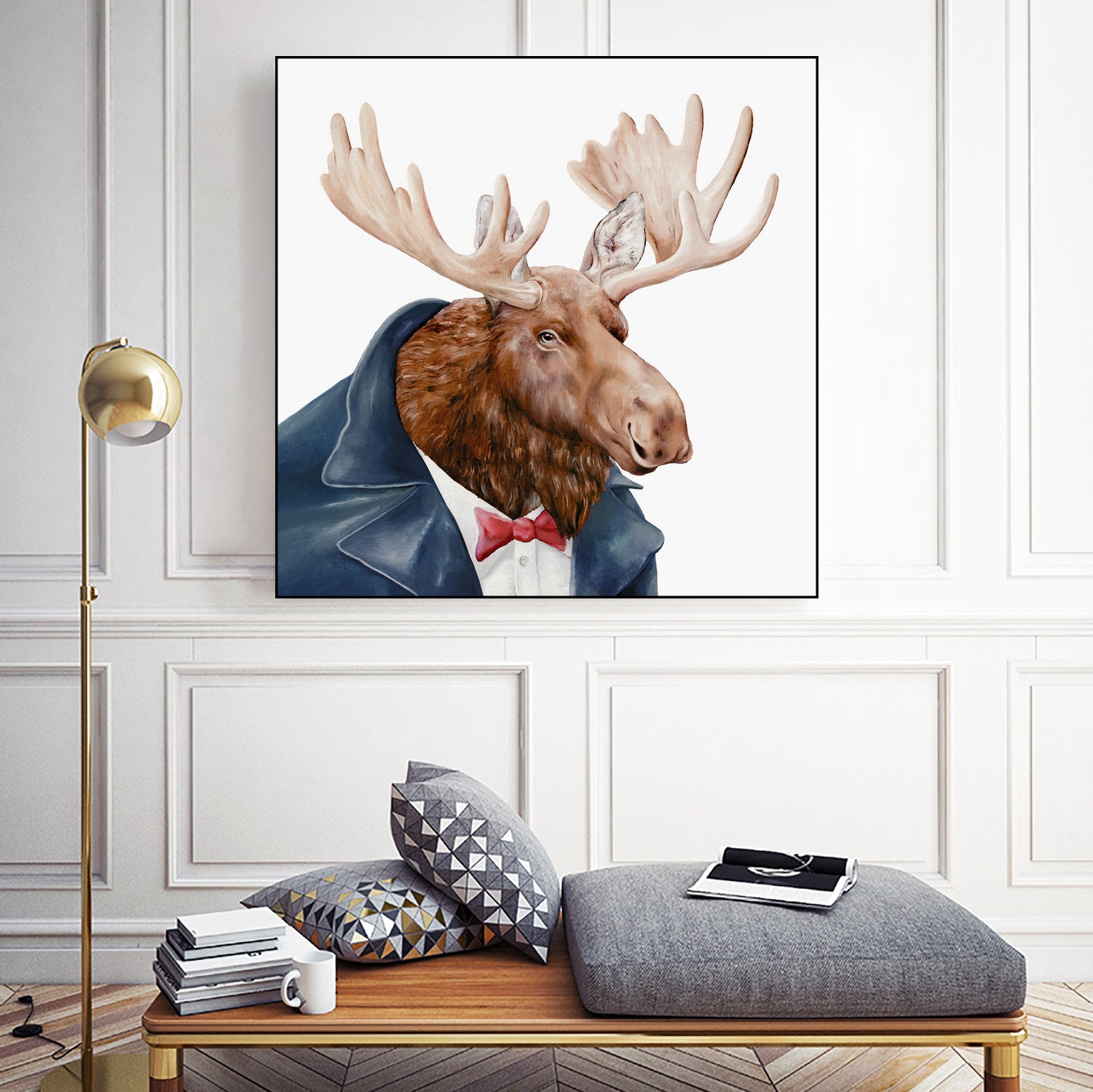 Moose by Tim McConnachie on GIANT ART - blue mixed media