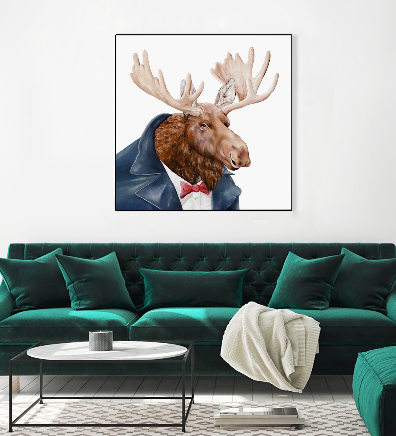 Moose by Tim McConnachie on GIANT ART - blue mixed media