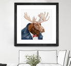 Moose by Tim McConnachie on GIANT ART - blue mixed media