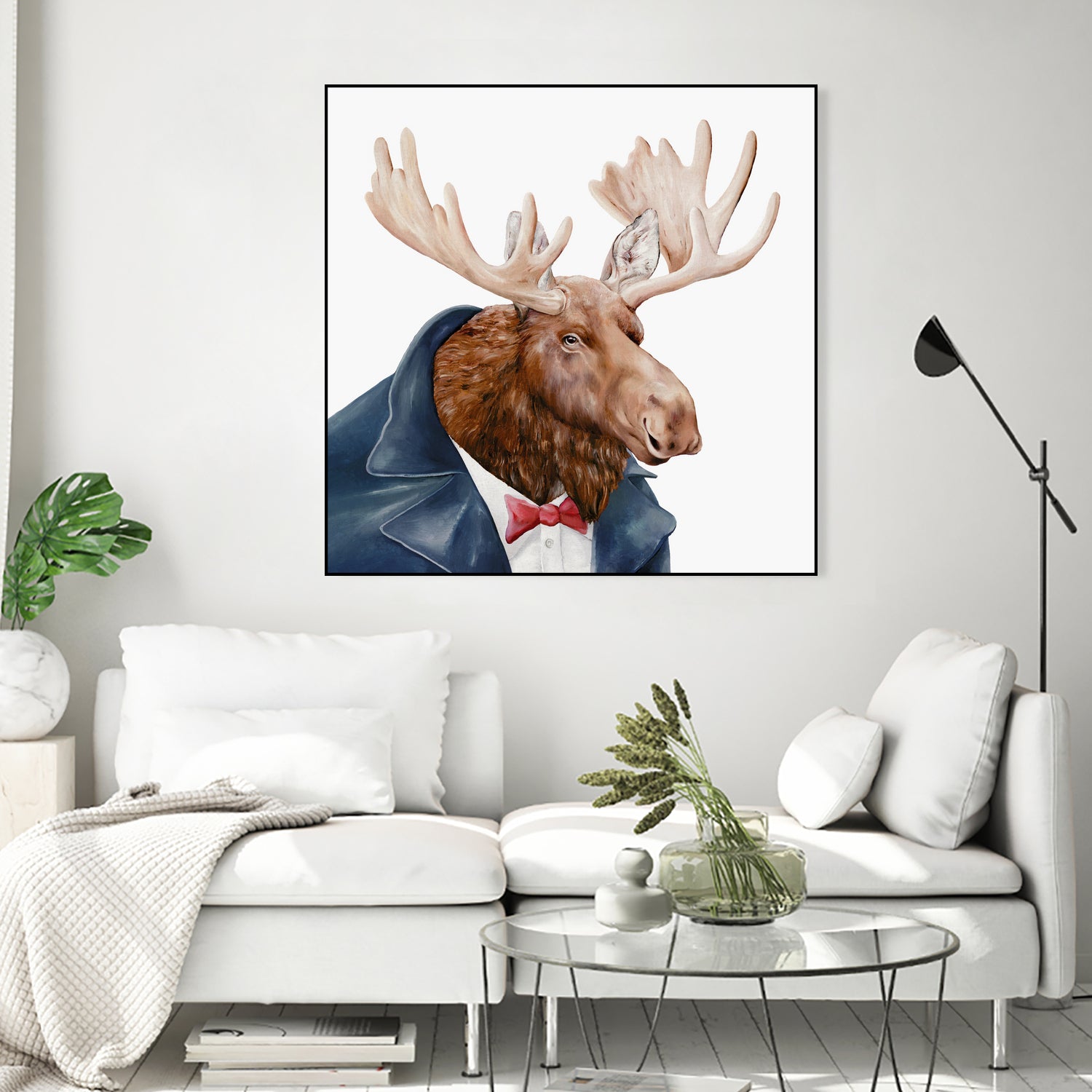 Moose by Tim McConnachie on GIANT ART - blue mixed media