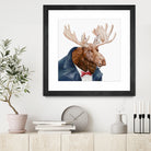 Moose by Tim McConnachie on GIANT ART - blue mixed media