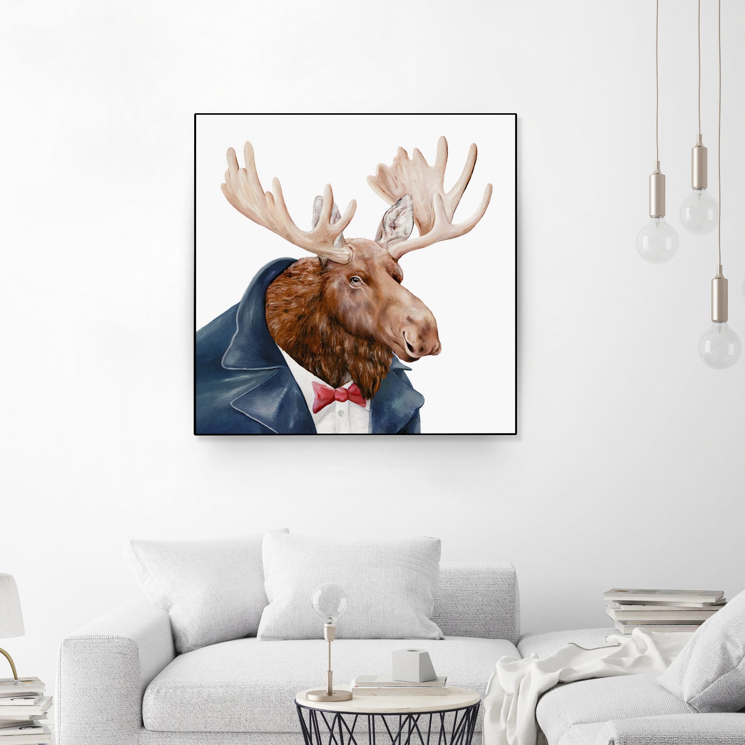 Moose by Tim McConnachie on GIANT ART - blue mixed media