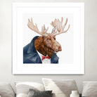 Moose by Tim McConnachie on GIANT ART - blue mixed media