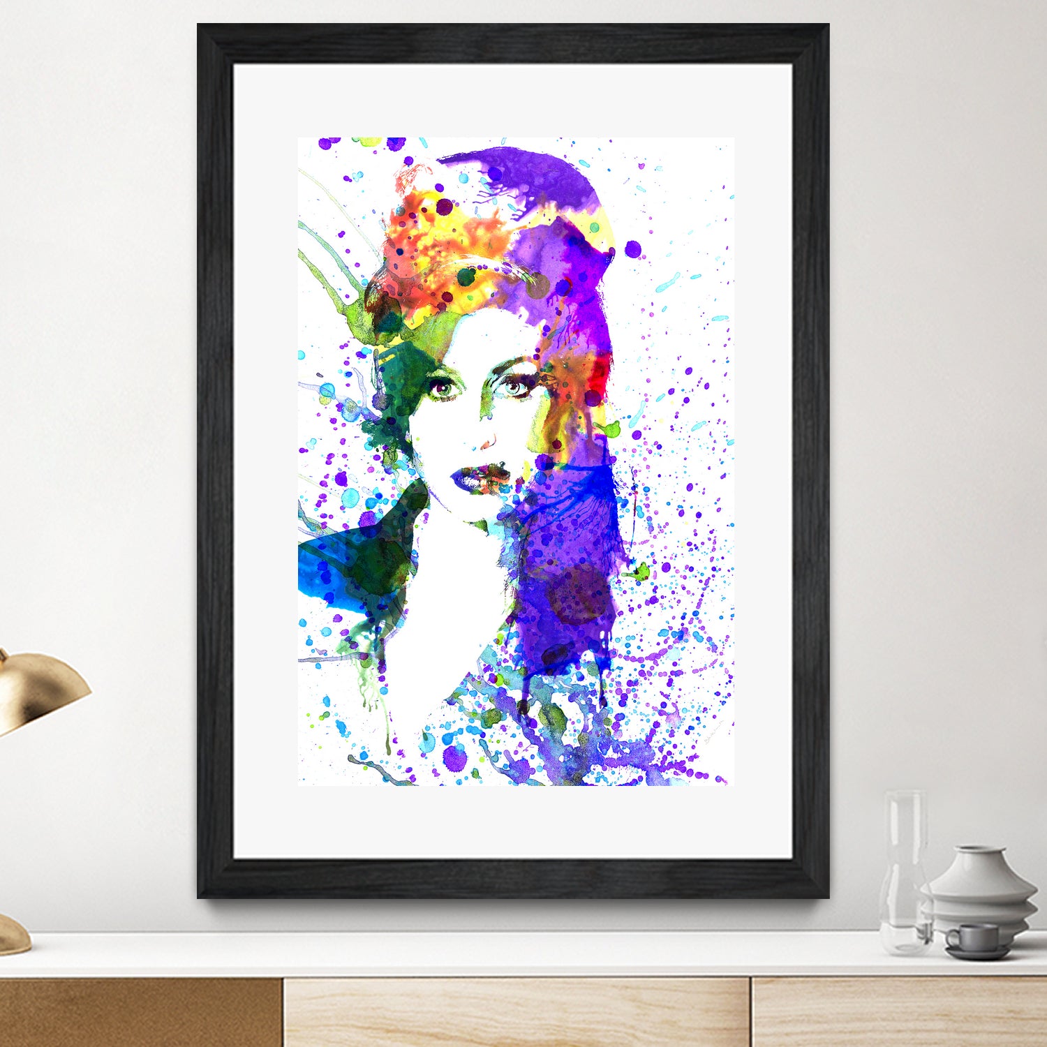 Amy Winehouse | watercolor by Dante Blacksmith on GIANT ART - fuchsia mixed media