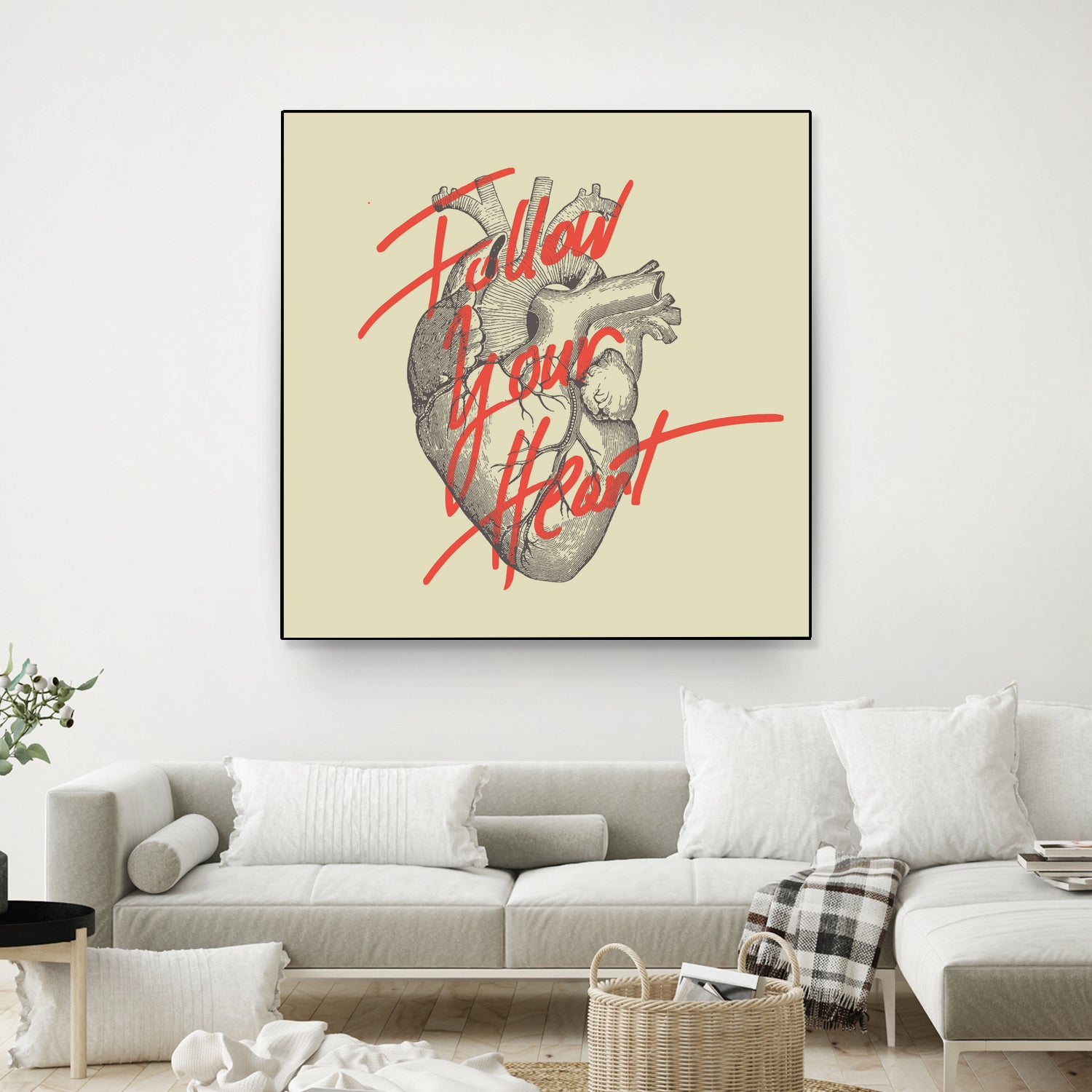 Follow Your Heart by Magdalena Mikos on GIANT ART - white typography