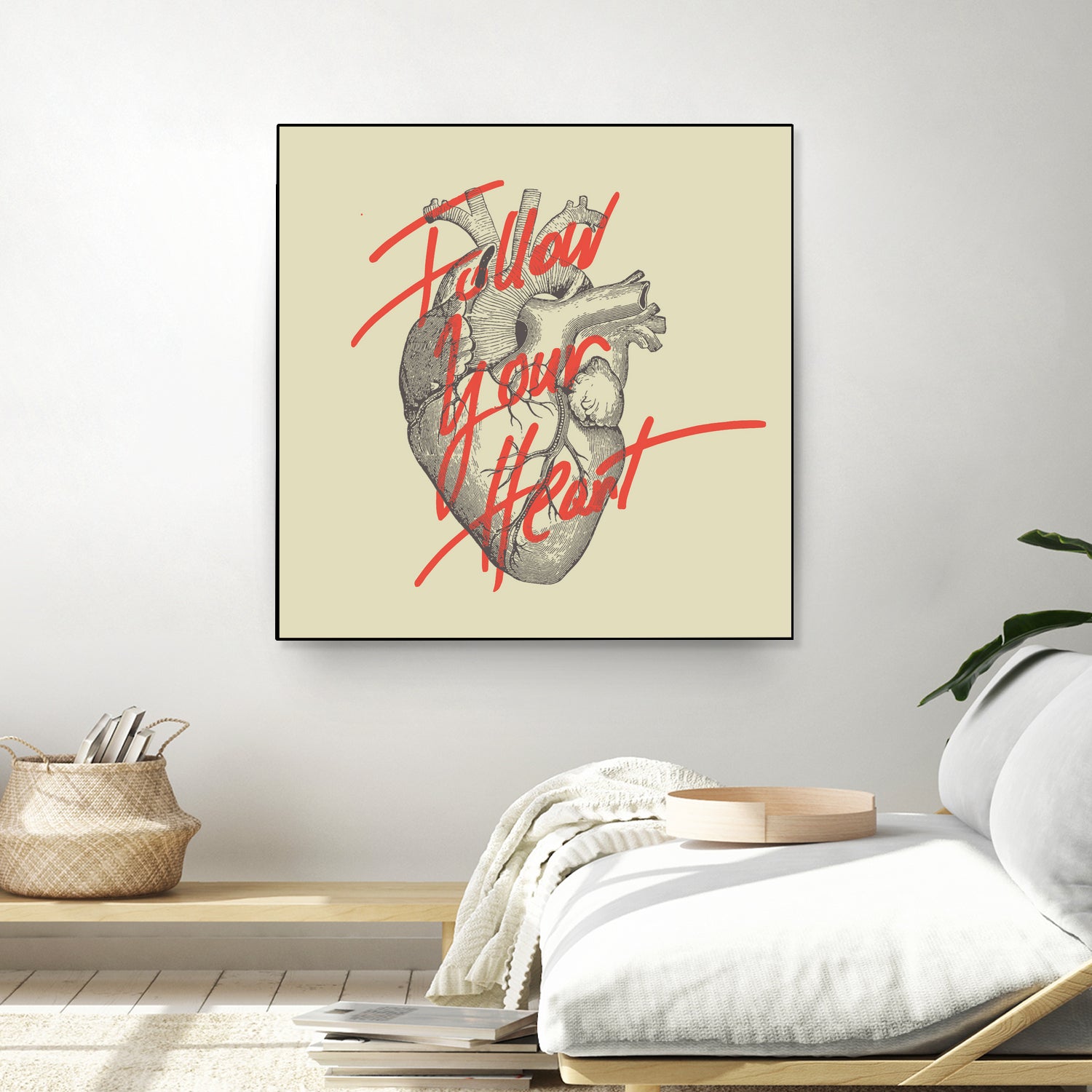 Follow Your Heart by Magdalena Mikos on GIANT ART - white typography