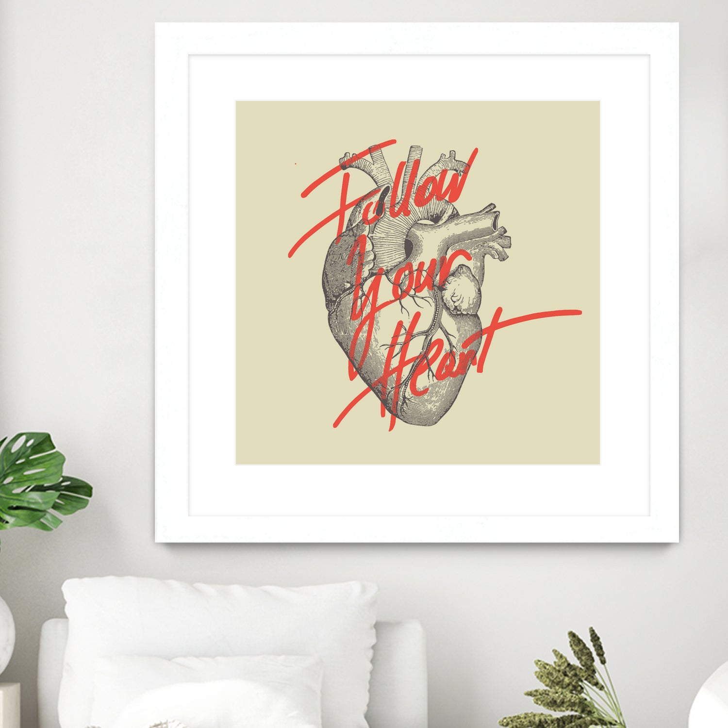 Follow Your Heart by Magdalena Mikos on GIANT ART - white typography