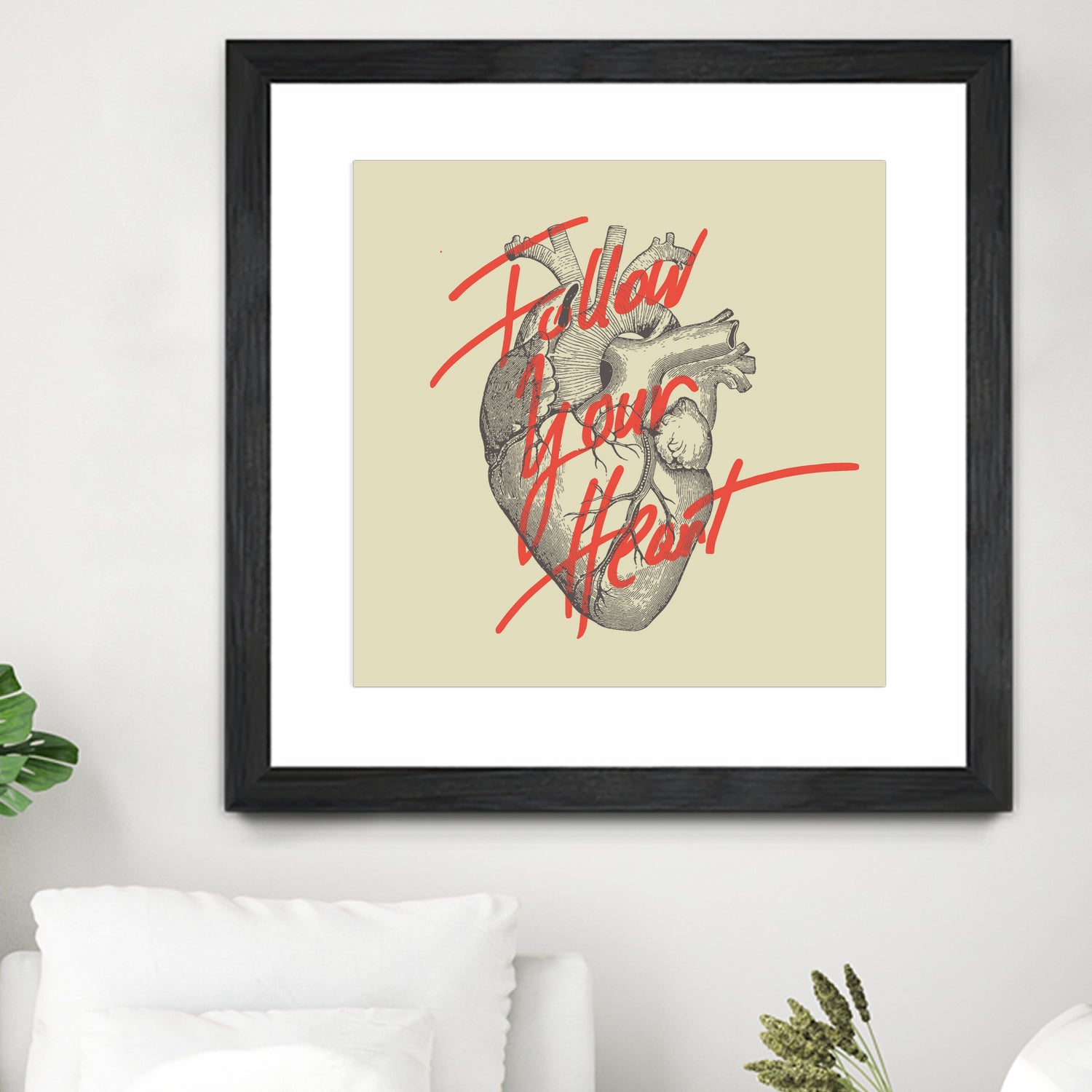 Follow Your Heart by Magdalena Mikos on GIANT ART - white typography