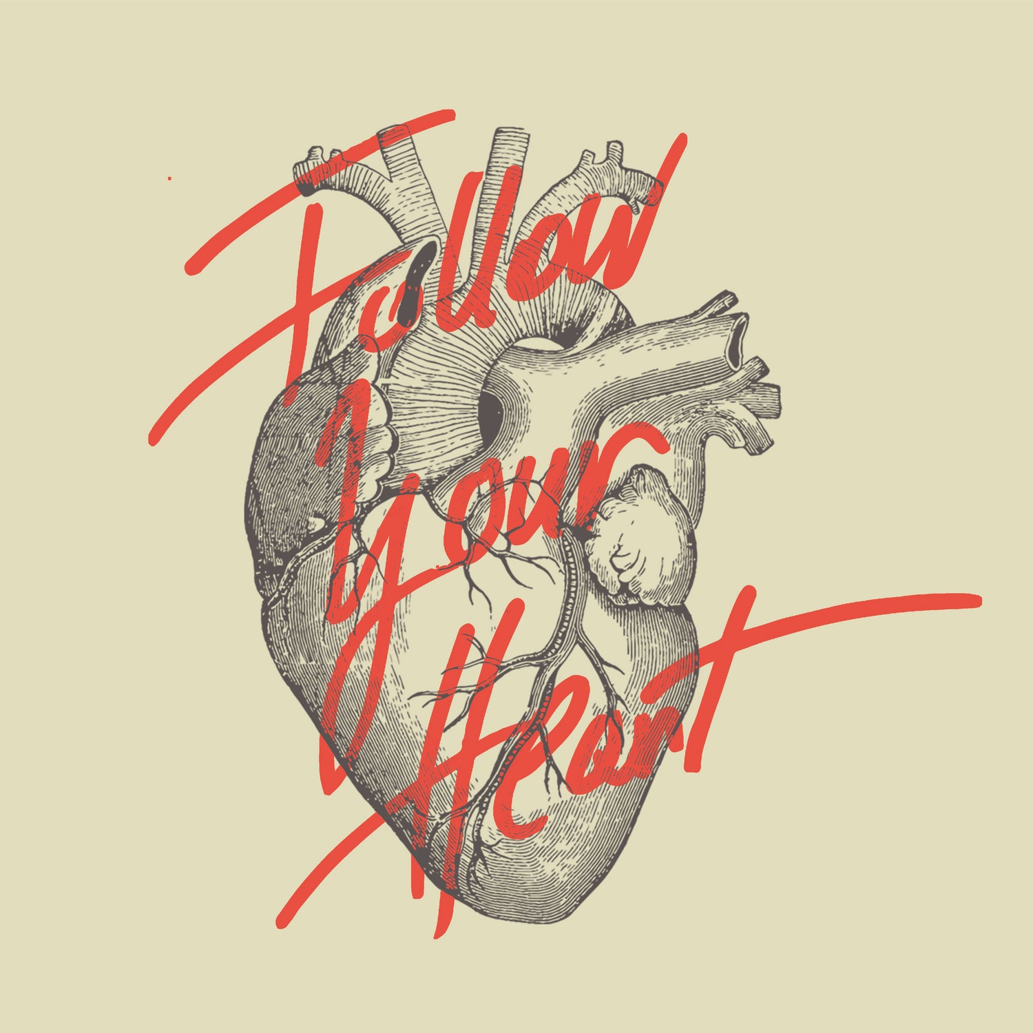 Follow Your Heart by Magdalena Mikos on GIANT ART - white typography