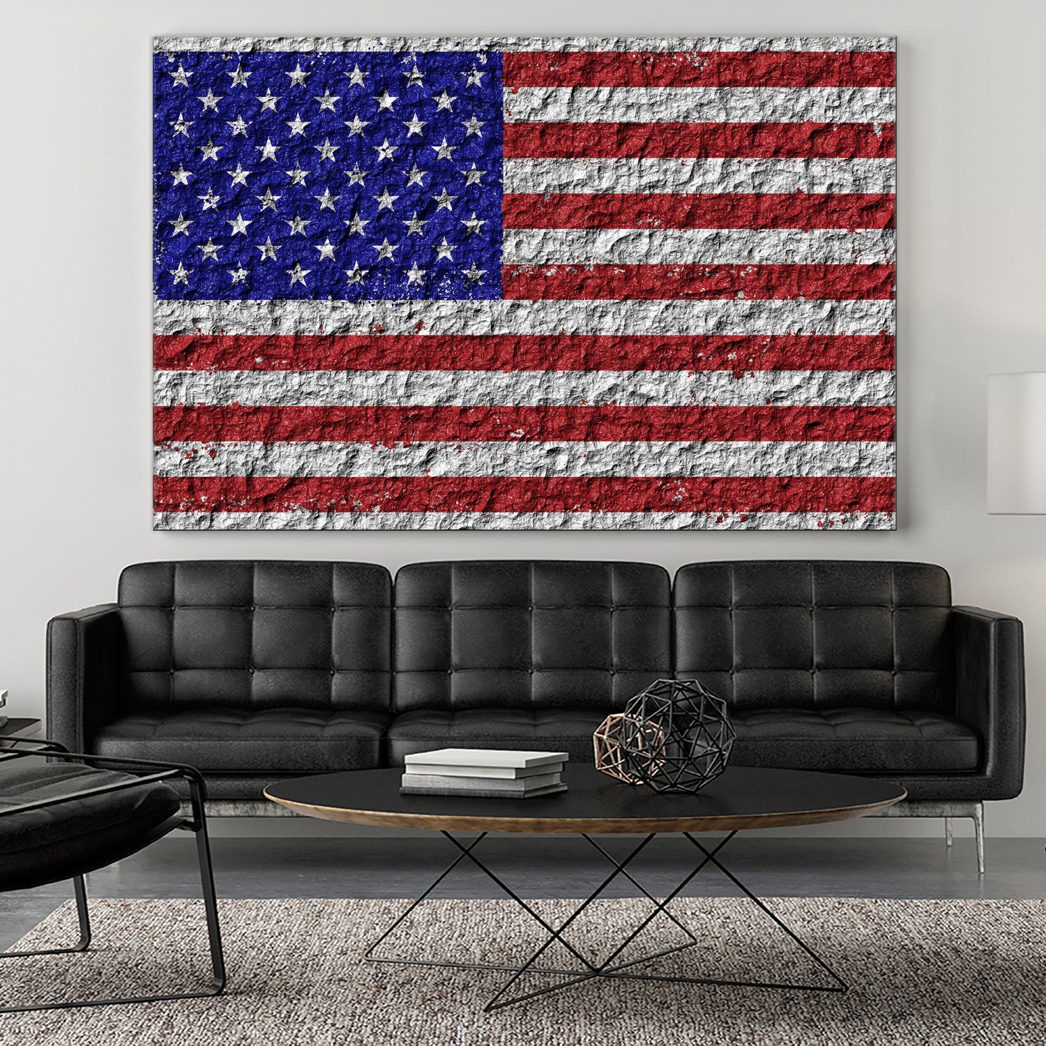 american flag on stone by Artem Avetisyan on GIANT ART - red digital drawing