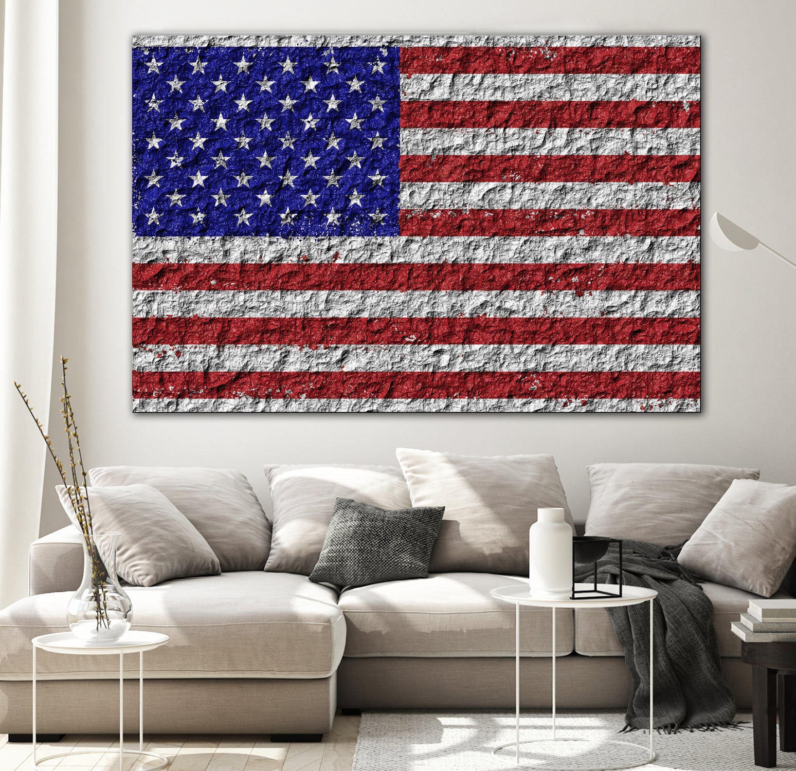 american flag on stone by Artem Avetisyan on GIANT ART - red digital drawing