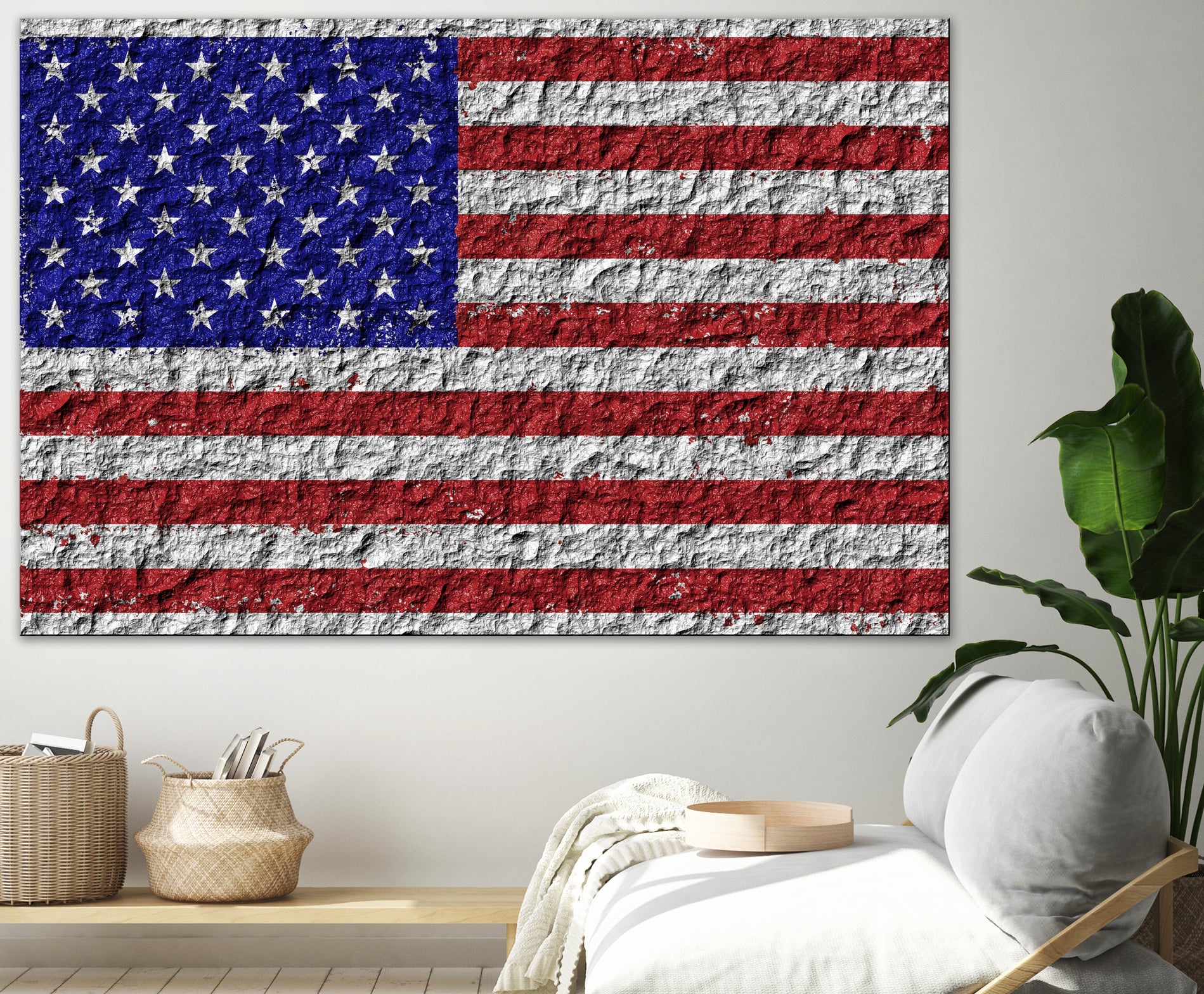 american flag on stone by Artem Avetisyan on GIANT ART - red digital drawing