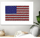 american flag on stone by Artem Avetisyan on GIANT ART - red digital drawing