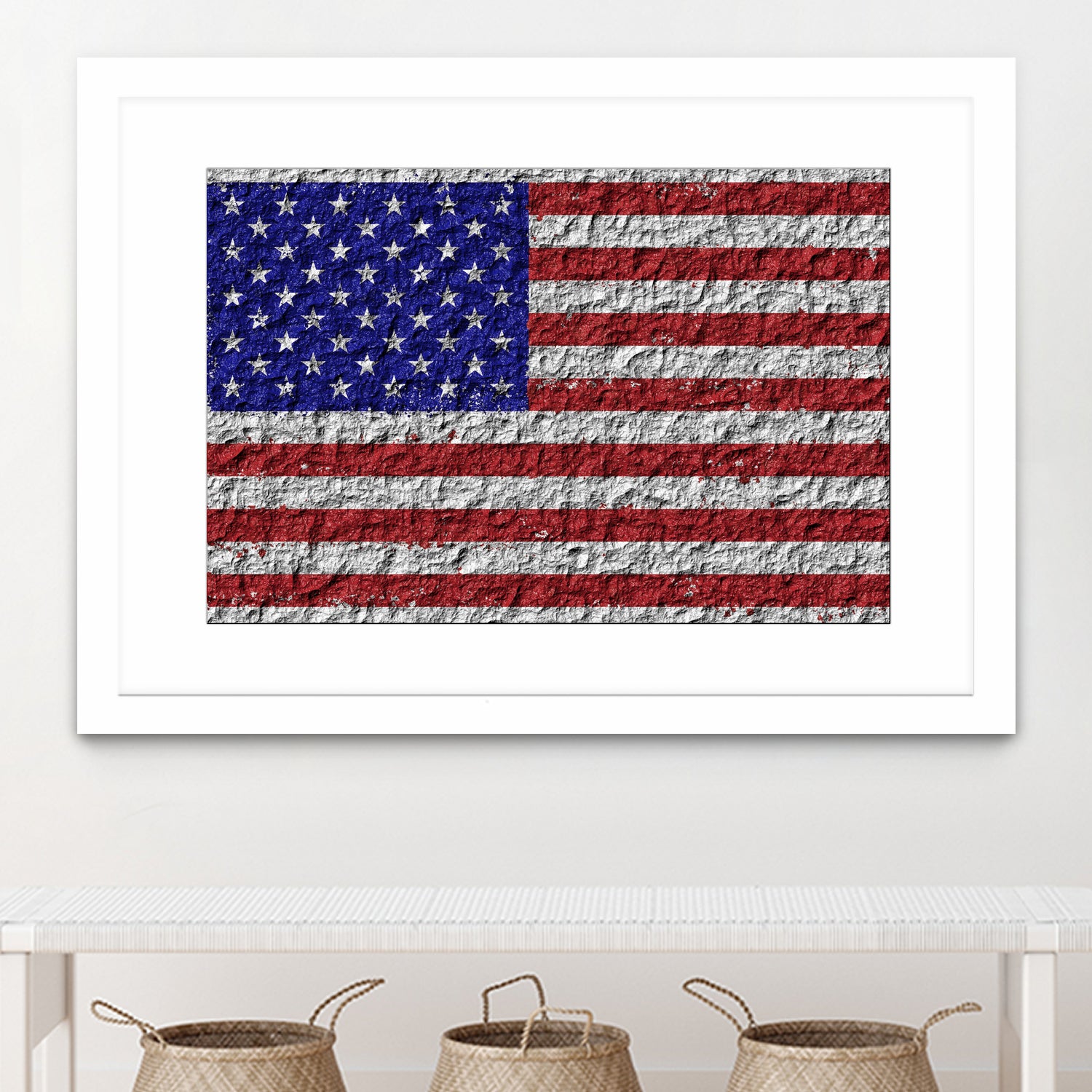 american flag on stone by Artem Avetisyan on GIANT ART - red digital drawing